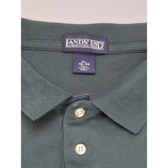 Lands End Men's Long Sleeve Polo Shirts Lot of 2 Green & Butterscotch XLT 46-48 - Picture 9 of 11
